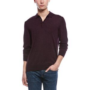 Bruno Magli Mens Wool Polo Sweater, Purple
